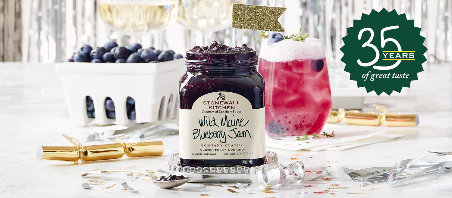 Celebrating our 35th anniversary with a Wild Maine Blueberry Jam cocktail