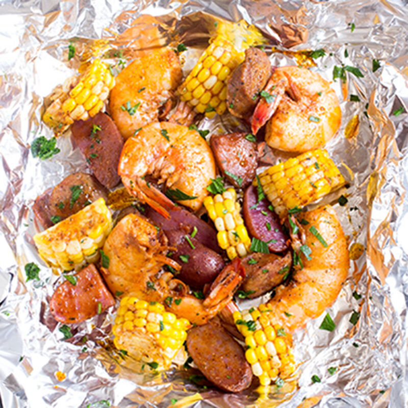 Cajun Shrimp Boil in a Foil Packet