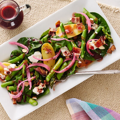 Asparagus Salad with Goat Cheese and Bacon