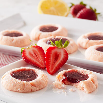 Strawberry Lemonade Thumbprint Cookies