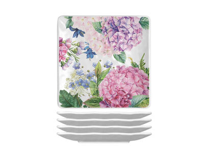 Wild Hydrangea Melamine Canap&eacute; Plates