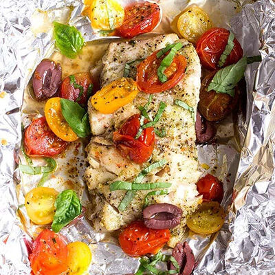 Grouper with Tomato and Basil