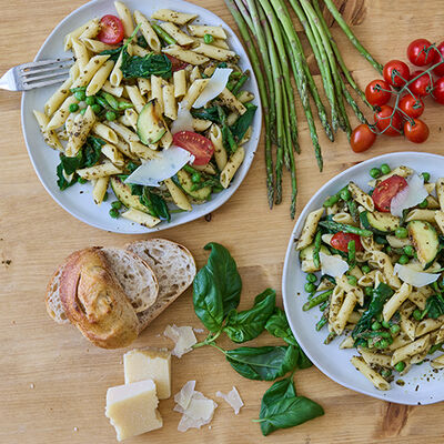Spring Pasta with Basil Pesto