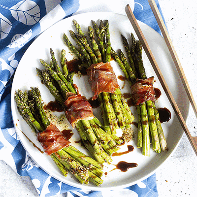 Prosciutto-Wrapped Citrus Pepper Asparagus