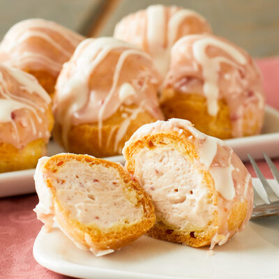 Raspberry Peach Champagne Profiterole