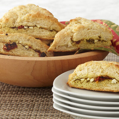 Pesto, Sun Dried Tomato and Feta Scones