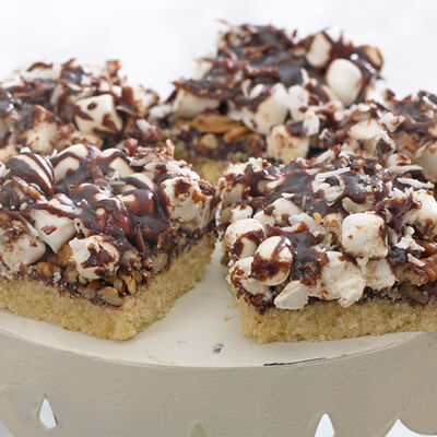 Bittersweet Chocolate Rocky Road Bars