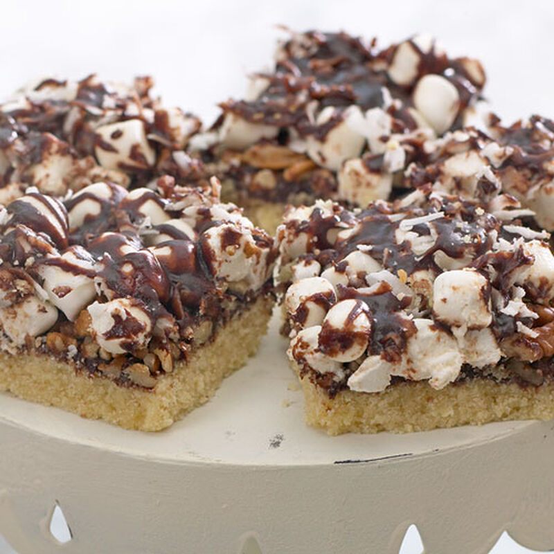 Bittersweet Chocolate Rocky Road Bars