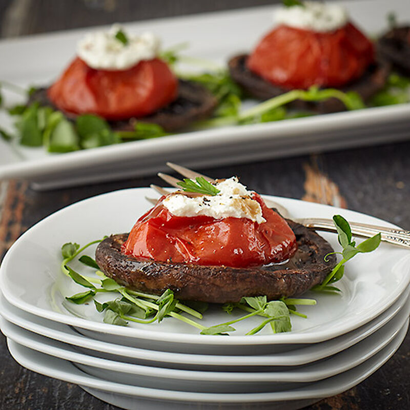 Goat Cheese and Portobello Mushroom Napoleon