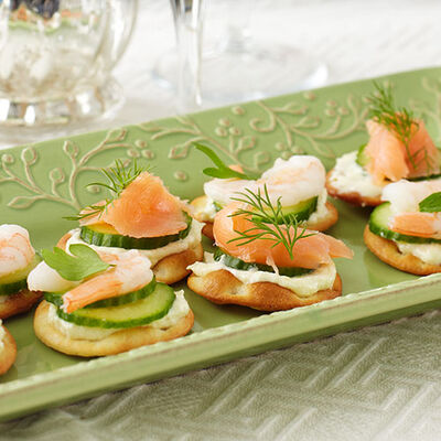 Salmon & Shrimp Pita Appetizers