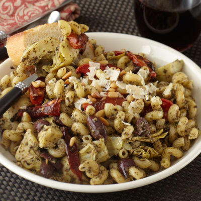 Pesto Pasta with Oven Roasted Tomatoes