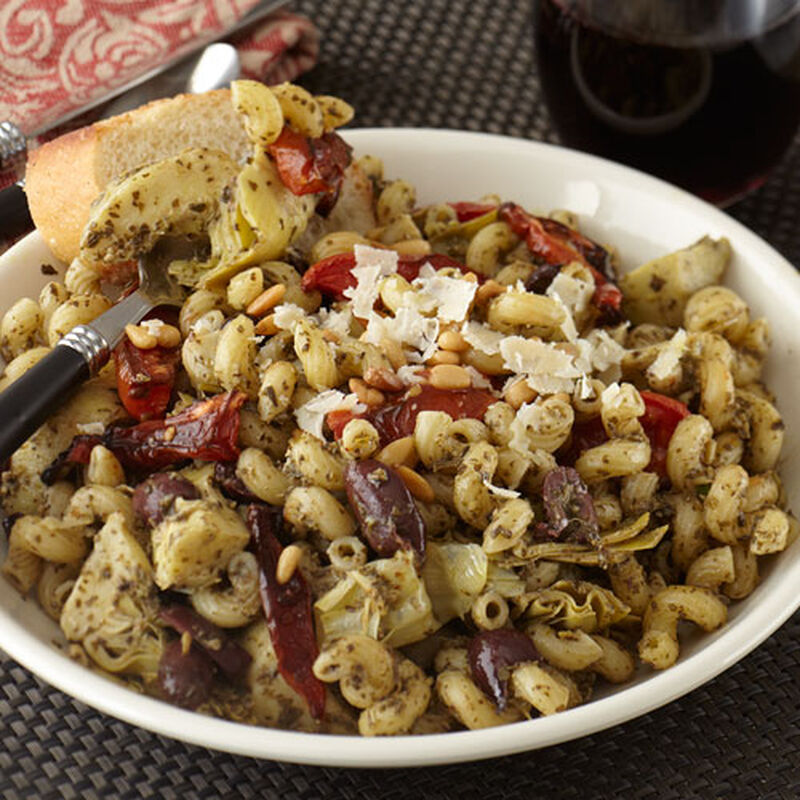 Pesto Pasta with Oven Roasted Tomatoes