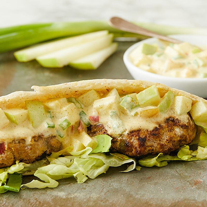 Savory Turkey Burgers with Mango Chutney