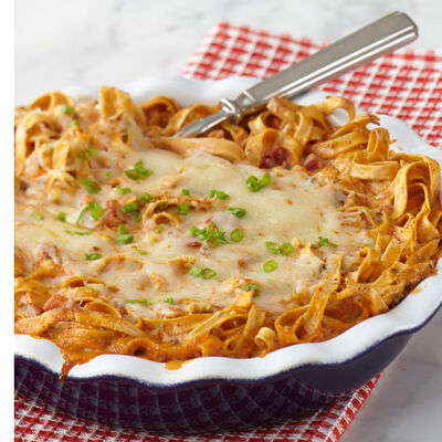 Tomato Basil Pasta Pie