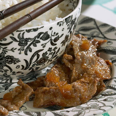 Curried Mango Basted Beef Skewers with Fresh Mango Chutney