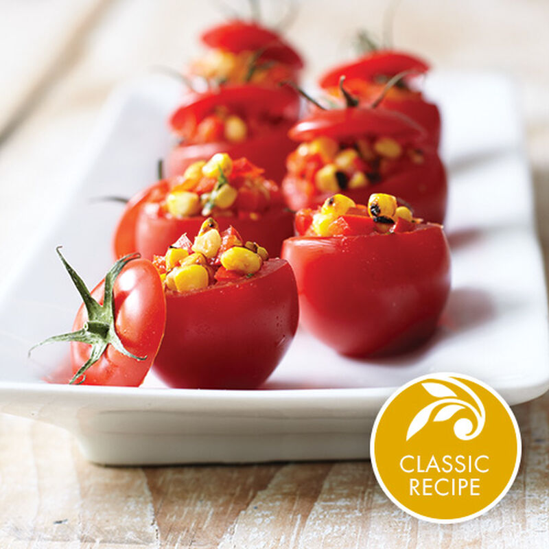 Spicy Corn Relish Stuffed Tomatoes