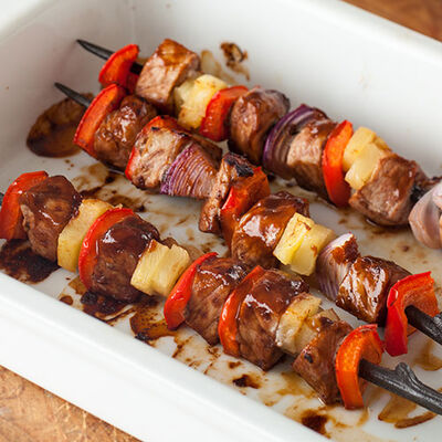Raspberry Chipotle Pork Kabobs