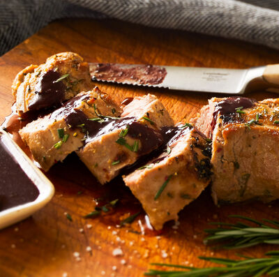 Marinated Grilled Pork Tenderloin with Burgundy Mustard Sauce