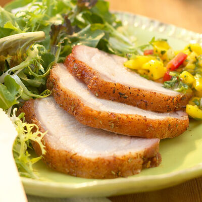 Pork Tenderloin with Beet Greens