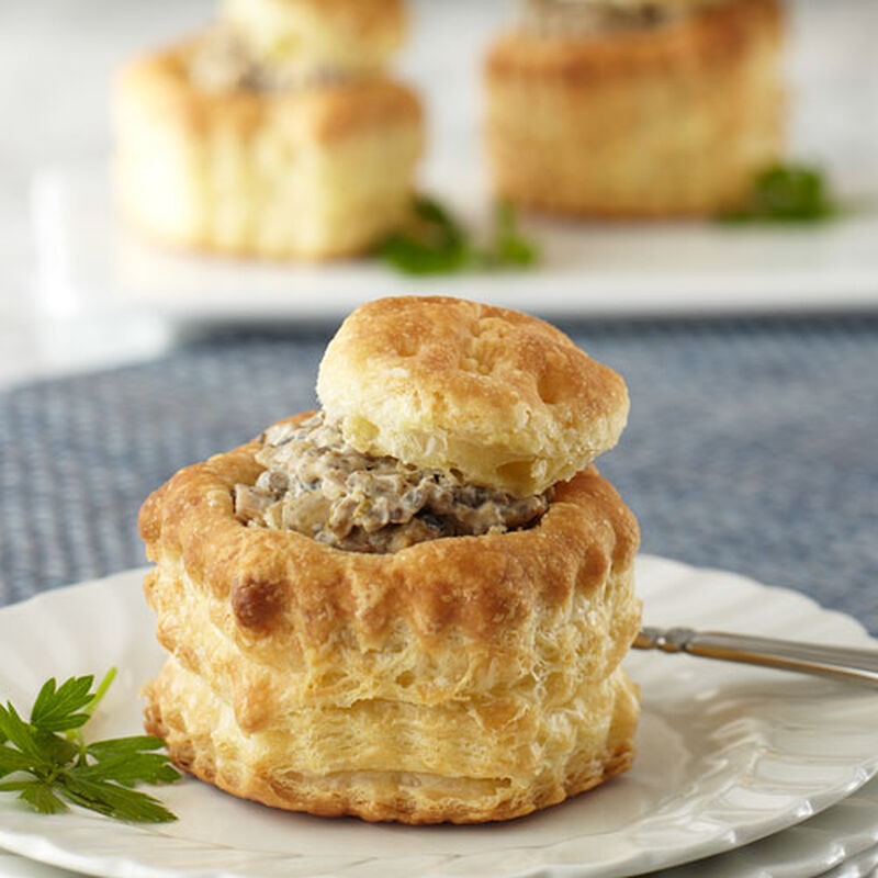 Tipsy Mushrooms in Puff Pastry Shells