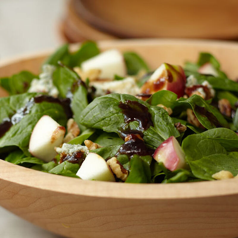 Fall Macintosh, Spinach, Toasted Walnut and Stilton Salad