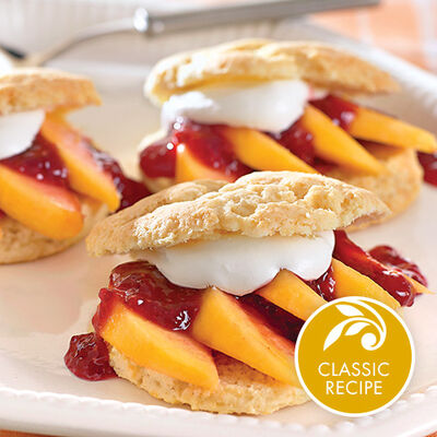 Peach Melba Shortcakes