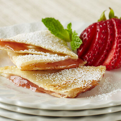 Strawberry Apple Rhubarb Dessert Quesadillas