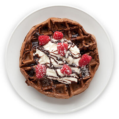 Chocolate Raspberry & Cream Waffle