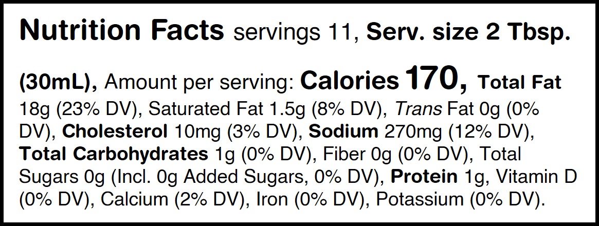 Product nutrion image