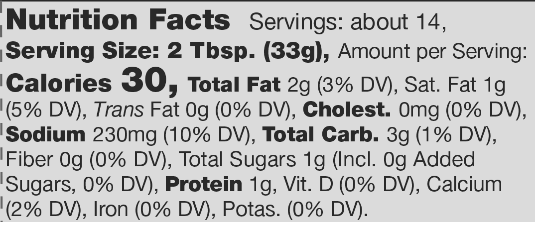 Product nutrion image
