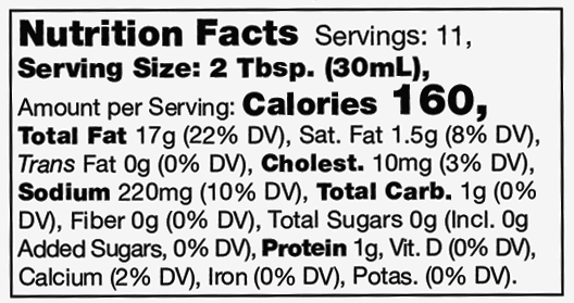 Product nutrion image