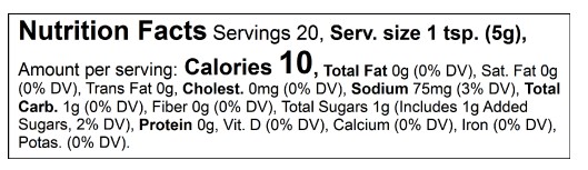 Product nutrion image