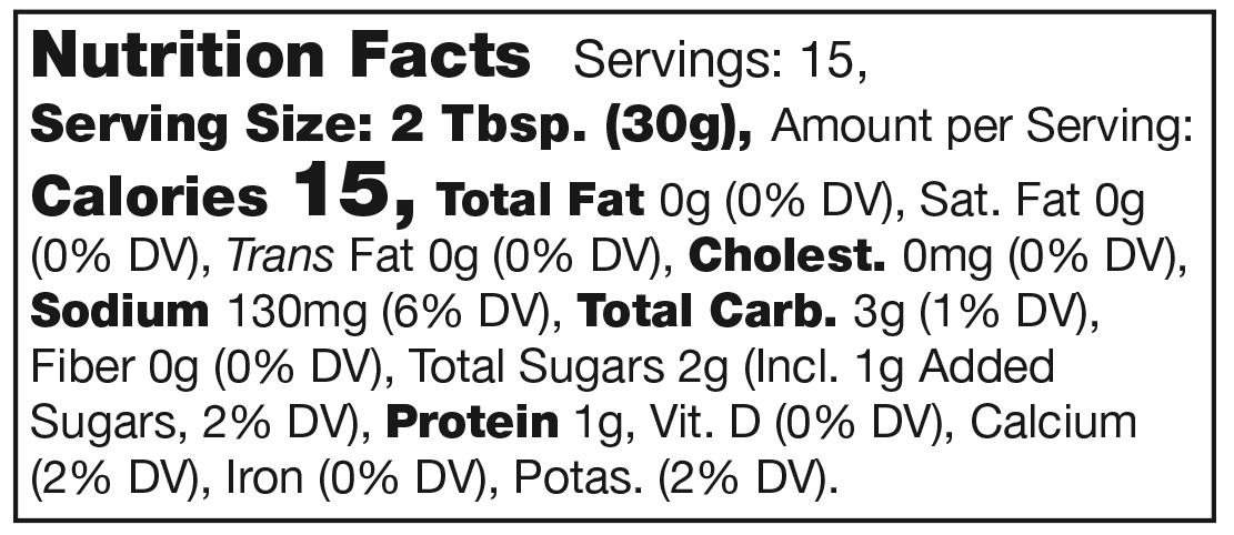 Product nutrion image