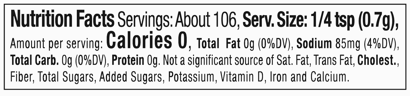 Product nutrion image